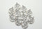 Set of 5, silver yoga charm, om charm, 21mm x 18mm, 1 set
